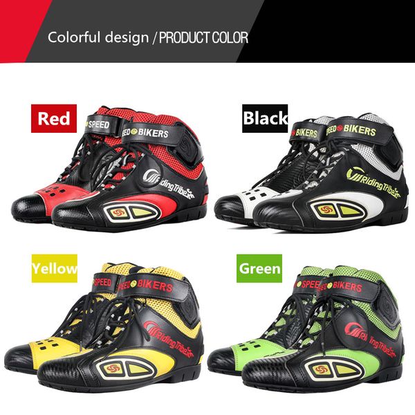 

motorcycle boots biker rider profession motocross racing breathable protective shoes microfiber leather 4 colors botas moto a016
