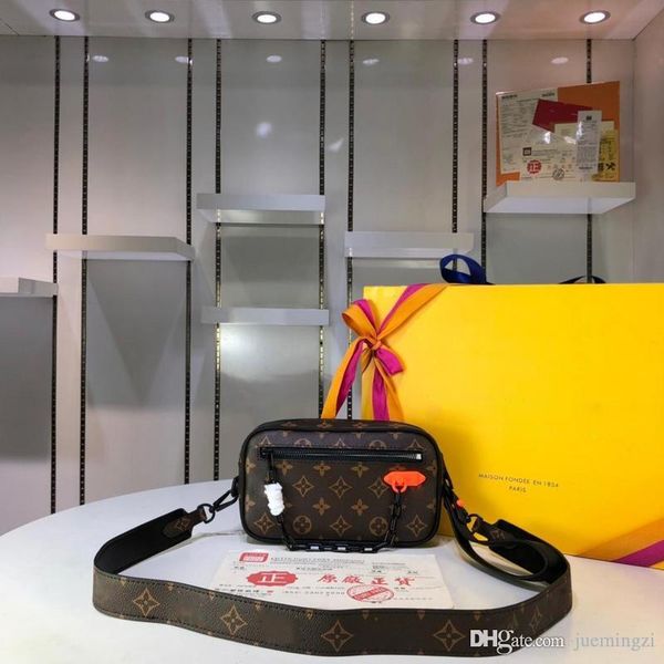 

lovuitto brown monogram virgilablo pochette a blow 19ss m44458 second bag leather canvas pack bag speedy size: :21x12x5 cm