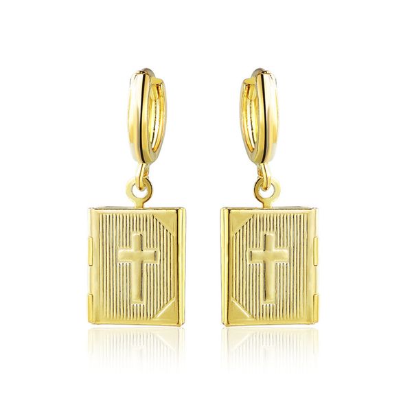 

fashion cross phase summertime joker box of earrings pictures can put on 4.3g silver and gold color fashion cross pendant earring