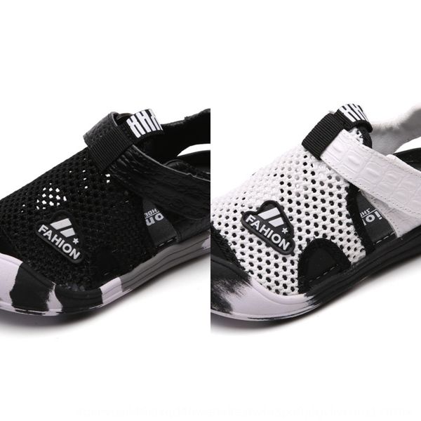 

boys' 2020 genuine leather baotou girls' baby casual sports sandals shoes children's shoes children's sandals, Black;red