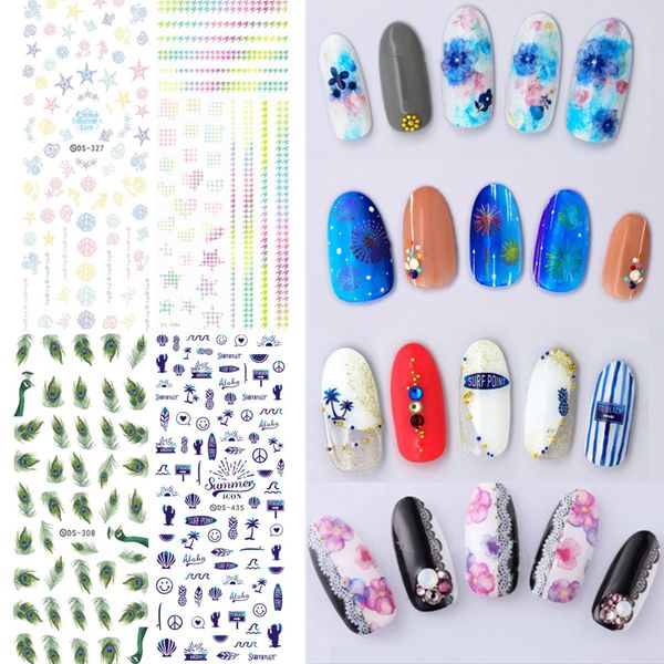 

nails art sticker manicure water transfer popular women nail wrap sticker 1pc beauty tips manicura girls, Black