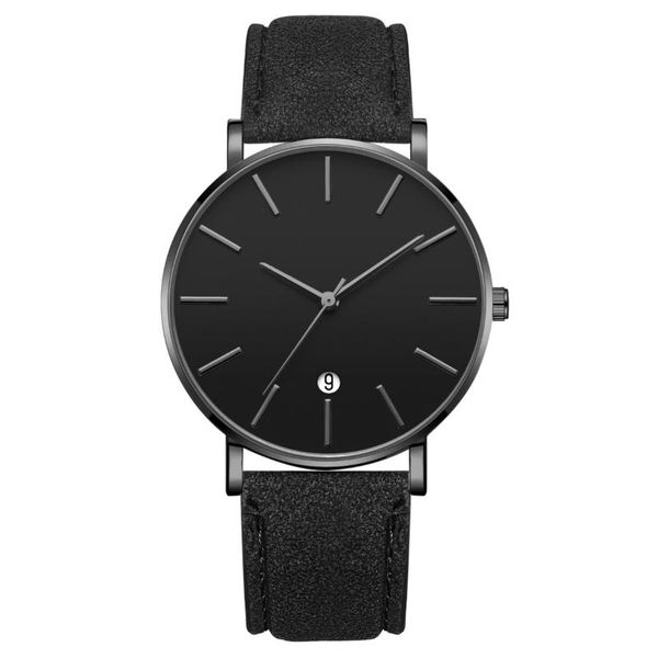 

simple fashion ultra-thin men's watches date synthetic leather analog quartz watch men watch male clock relogio masculino mens, Slivery;brown