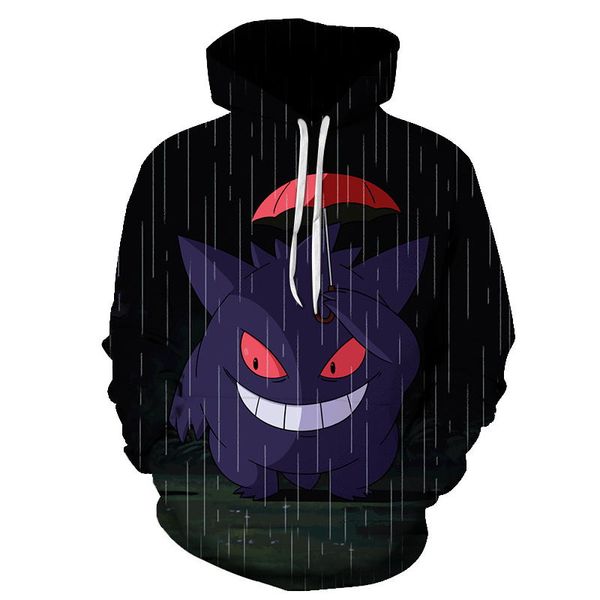 

fashion men/women 3d sweatshirts print grey wolf umbrella space galaxy hooded hoodies thin pullovers 6xl, Black