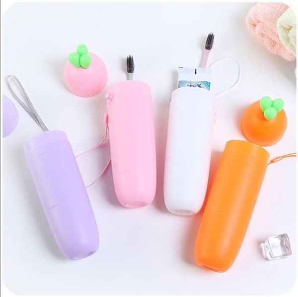 

portable toothbrush cup with cover toothbrush case mouthwash cup brush turnip outdoor wash cup travel toothset case 000