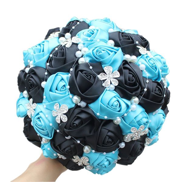 

2020 luxurious bridal bouquet beautiful flowers beaded crystal for wedding bridesmaid bouquet artificial bouquets european fashion