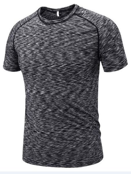 

2019 men's tight clothes running short-sleeved quick-drying t-shirt 314, Black;blue