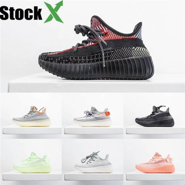 

new 2020 kids shoes kanye west zebra beluga wave runner grey orange black running shoes trainers boy girl baby kids birthday gift with 8c#38