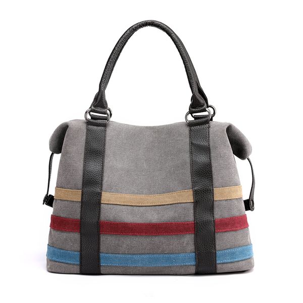 

high capacity canvas handbags female stripe messenger bag for women shoulder bag crossbody sac a main