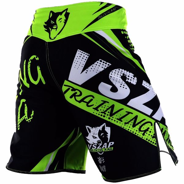 

vszap men's muay thai boxing shorts printing mma shorts fight grappling short kick gel thai boxing shorts mma boxe green boxing trunks, Blue