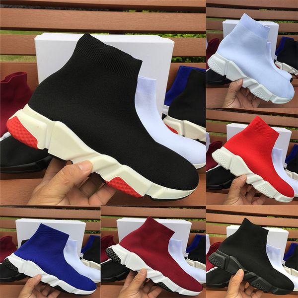 

2020 designer shoes speed trainer back red platform casual of socks mens womens sneakers white eye royal fashion shoes eur 36-45, Black