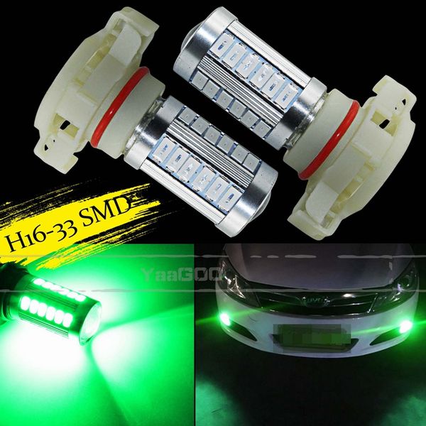 

yaagoo green 33smd h16 5202 5201 led bulb for car fog truck led light bulbs lamp