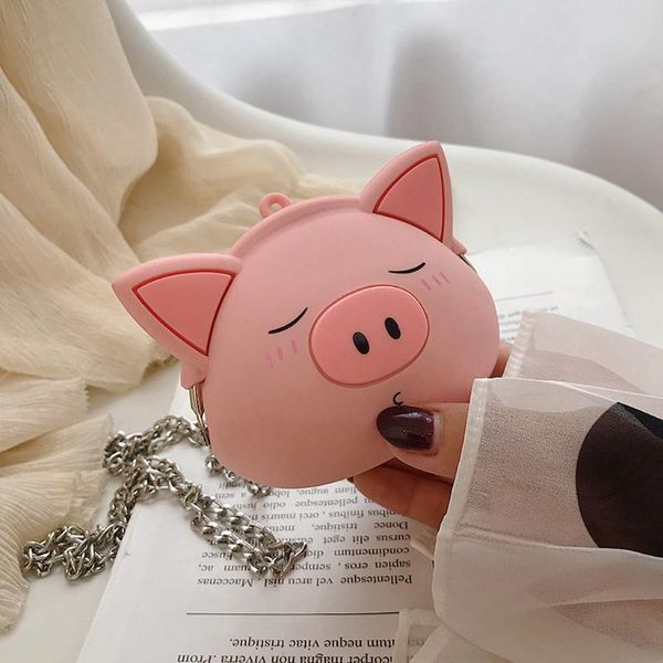 

водонепроницаемая свиньи цепи плечо сумка для женщин 2020 симпатичной мини сумочек student crossbody сумка девушка цепь кошелек