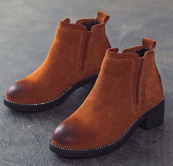 

2019 latest women leather flat boots, classic jumble ankle boot lady casual shoes in clafskin high heel pumps with box size 35-41 bm74, Black