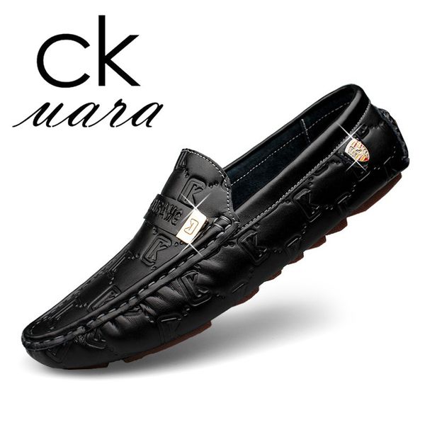 

2019 new style men business leather shoes fashionable wear-resistant breathable moccosins formal wear leather shoes male, Black