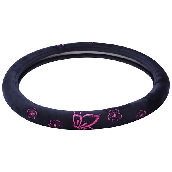 

comfort grip steering wheel cover - rubber (butterfly pink