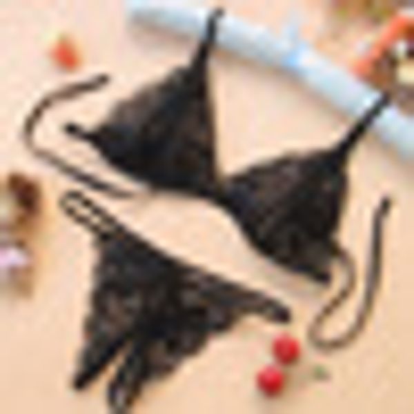 

womens lace lingerie set open crotch transparent g-string lady girl lace lingerie bikini bra set, Red;black