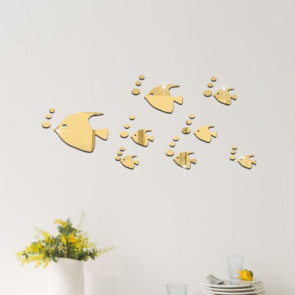 

bubble fish wall sticker ocean fish mirror sticker acrylic mirror self-adhesive children's room kindergarten home decoration