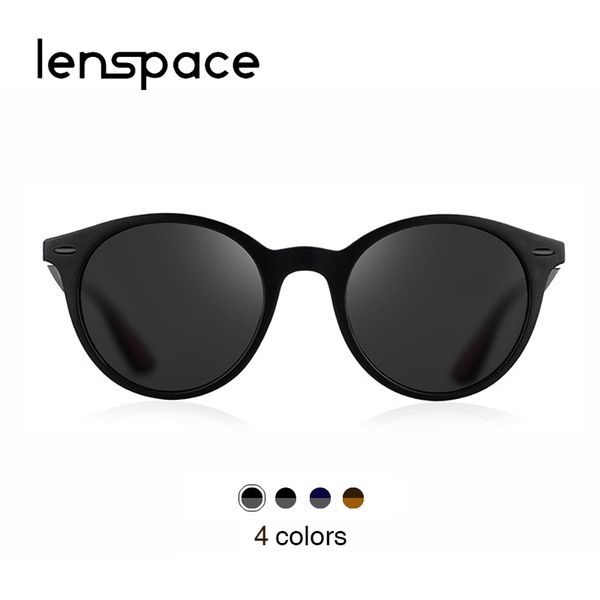 

lenspace brand design round sunglasses men polarized oval frame fishing sun glasses women men vintage p4296, White;black