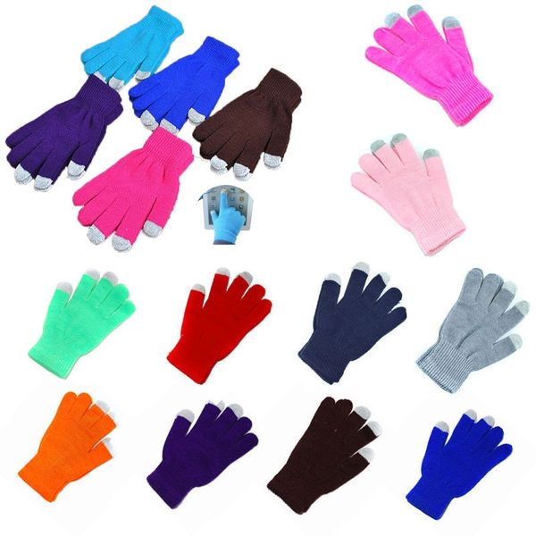 

knitted touch screen gloves winter warm knitted gloves full finger mittens christmas party favor gift 14colors an2390