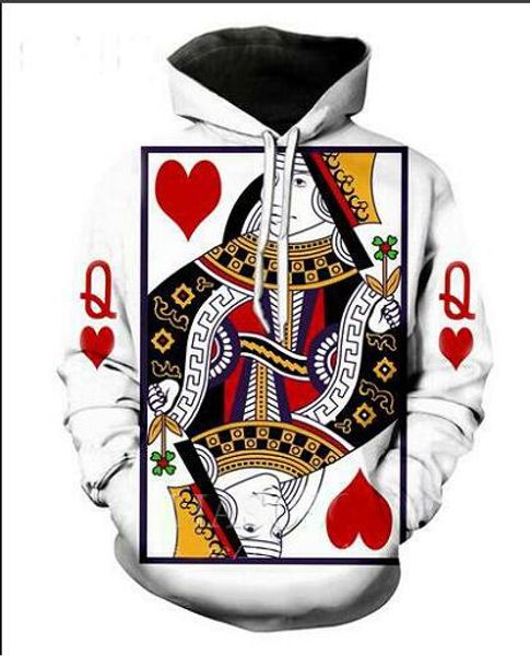 Neue Mode Harajuku Stil 3D Druck Hoodies Poker Spielkarte Männer Frauen Herbst und Winter Sweatshirt Hoodies Mäntel BWQ0226