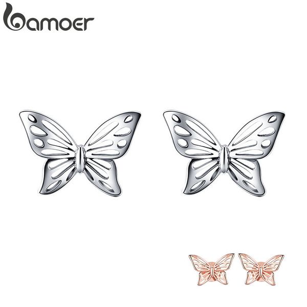 

bamoer insect collection 925 sterling silver butterfly dream изысканные серьги стержня для женщин ювелирные изделия из стерлингового серебра, Golden