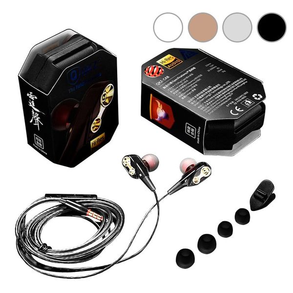 

In-ear Earphone with Microphone 3.5mm Double-Acting Wired Stereo Headset Earbuds Hifi Earphones Headphones for phone with Retail Package