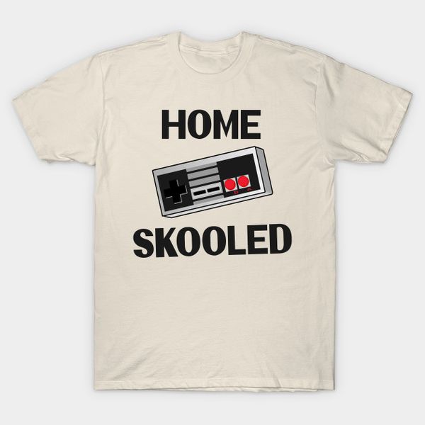 

men's t-shirts men t-shirt home skooled tshirt women t shirt, White;black