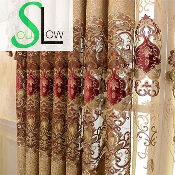 

slow soul chenille curtain embroidered floral europe curtains tulle cortinas for living room cortina kitchen bedroom roman