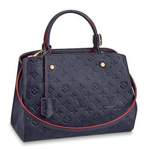 

M42746 montaigne mm embo ing blue real caviar lamb kin le boy chain flap bag handbag houlder me enger bag tote