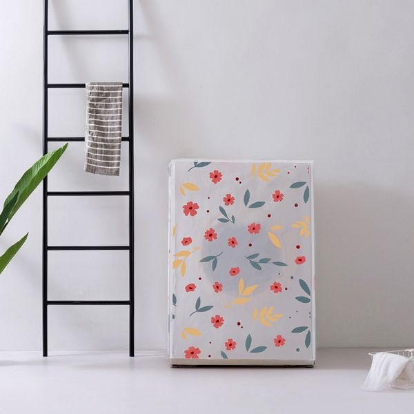 

front/above loading washing machine pvc dust proof cover waterproof case washing machine protective dust jacket( random pattern