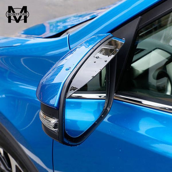 

for toyota rav4 rav 4 2016 2017 side door rearview mirror cover rear view mirror sticker rain sun guard window visor 2pcs/set