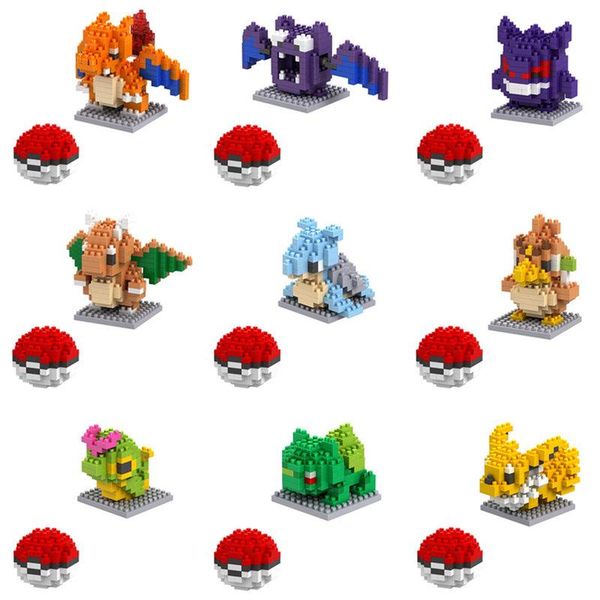 

1pcs small particles blocks 20 models figures diamond elf ball building blocks toys christmas gifts anime puzzle crea tive po kemon elves