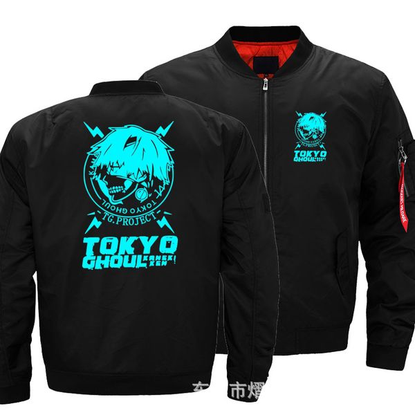 

kaneki ken tokyo ghoul luminous bomber jacket baseball coat printed windbreaker zipper sweatshirt sportswear cosplay costume, Black;brown