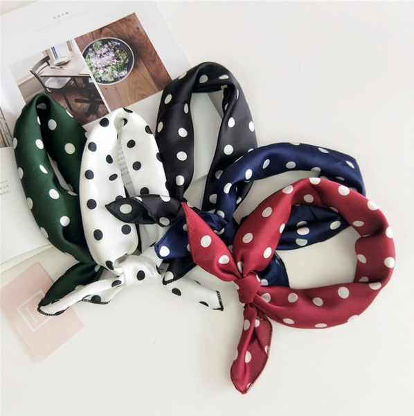 

popular sale new elegant women square silk head neck feel satin scarf skinny retro hair tie band small fashion square scarf