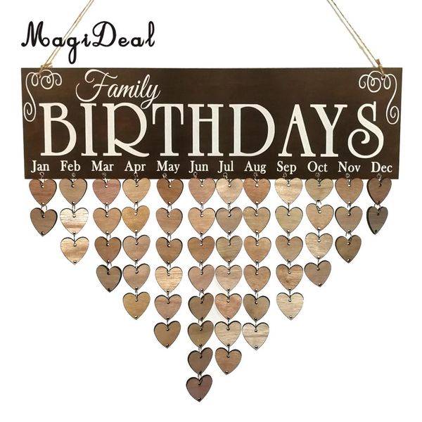 

magideal family birthdays reminder calendar wooden board plaque sign hanging decor