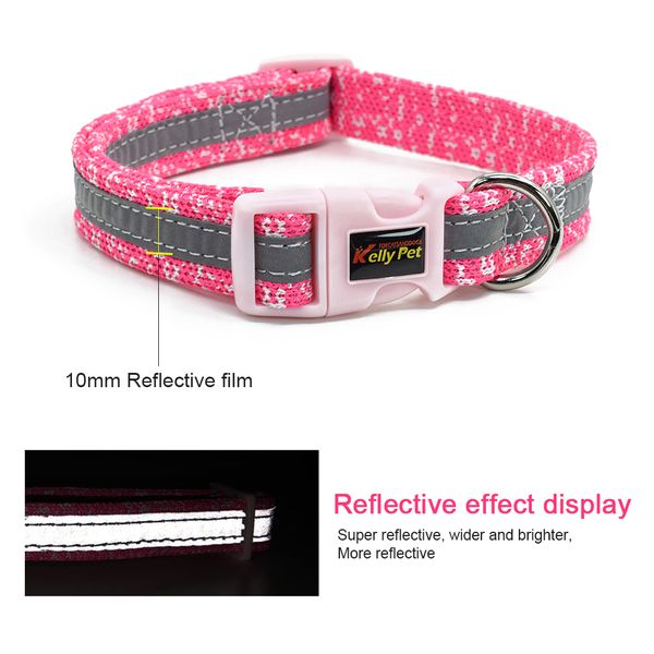 

pet dog collar nylon reflective breathable xs/s for small medium dogs chihuahua husky training walking dog collars dog supplies