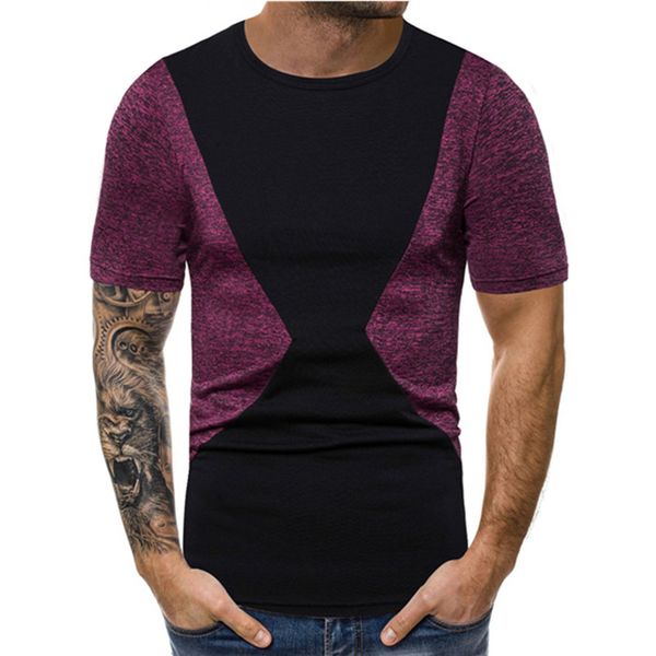 

Panelled Crew Neck Mens Designer Tshirt Casual Summer Breathable Mens Tops Cotton Mens Clothing