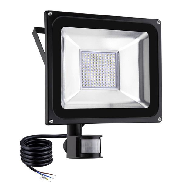 

20w 30w 50w 100w led датчик движения открытый прожектор теплый белый спот лампа водонепроницаемый 220v