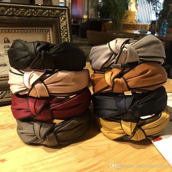 

solid headband for lady women twisted knot hair band wide cross hair hoop vintage hair accessories headwear, Silver