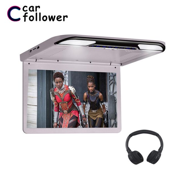 

13.3-дюймовый потолок флип вниз мониторы 1920x1080 экран mp5 плеер поддержка hdmi/usb/sd/ir / fm передатчик / динамик экран автомобиля