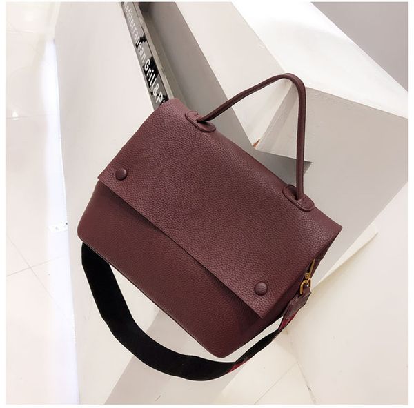 

women handbag designer color wide strap female shoulder bags pu leather messenger bags winter new ladies big totes green