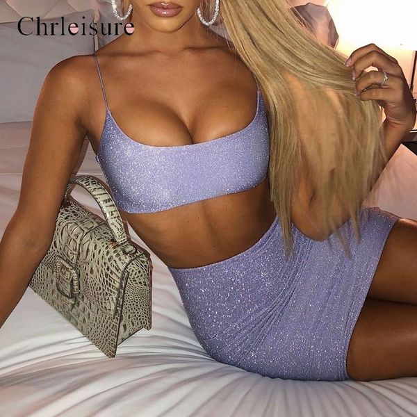 

summer set women crop women push up 2 piece set shimmer night club clothes shiny mini skirt and top, White