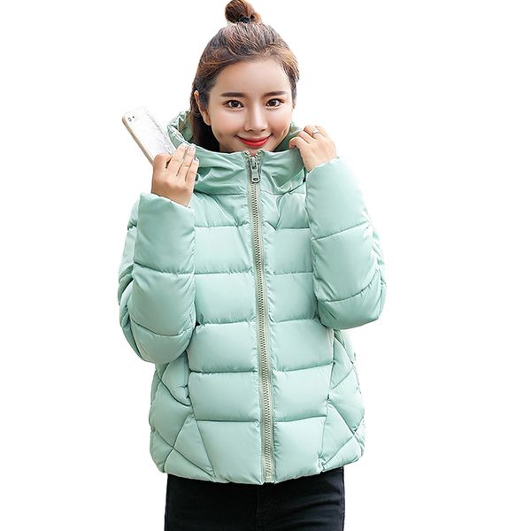

large size 4xl winter jacket women 2019 new fashion small cotton warm coat short slim parkas ladies hooded warm outerwear cm882, Black
