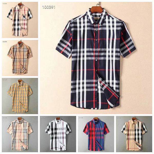 

luxury mens designer short sleeve shirts firmate business dress shirts fashion casual brand shirt print slim shirt homme button up ds02, White;black