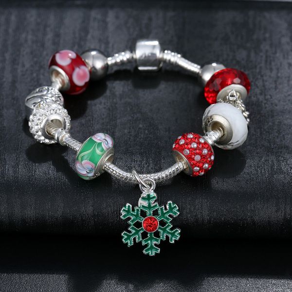 

european style vintage crystal authentic silver charms beads bracelets fit european bangle christmas gifts for womens and girls, Black