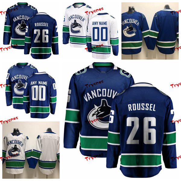

2019 vancouver canucks antoine roussel stitched jerseys mens customize home blue shirts 26 antoine roussel hockey jerseys s-xxxl, Black;red