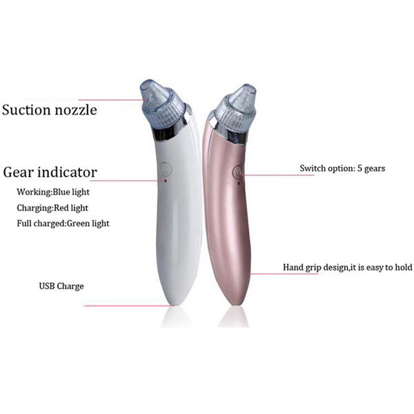 

2019 new facial blackhead remover vacuum dead skin acne pore peeling device cleaning skin beauty tool suck out blackhead plug-in machine