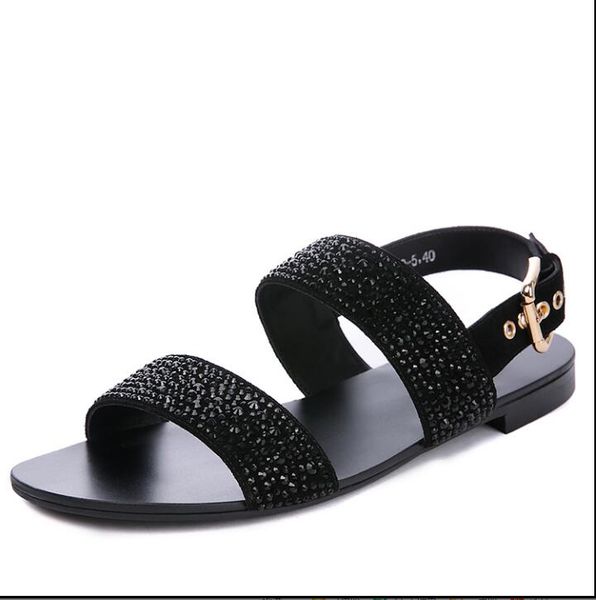 

men's sandals summer diamond sandals for men men leather open-toe casual non-slip breathable soft soles gladiator shoes, Black