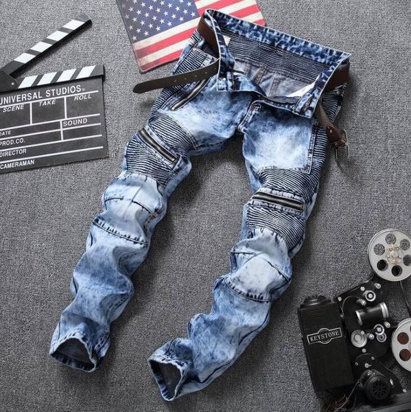 

laipelar new plus size 30-38 new fashion 2020 denim jeans classics jeans slim designer pants clothing, Blue