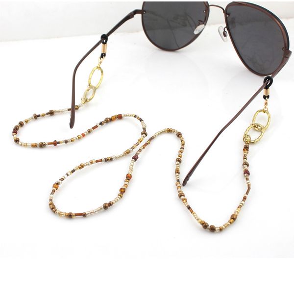 

gold plated ring cross beaded chain sunglasses chains necklace reading glasses cord holder neck strap rope for eyewear, Silver